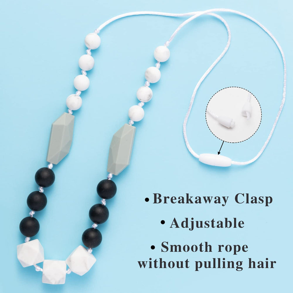 QIMGIC teething necklace style variation 02 features dual textures for extended play