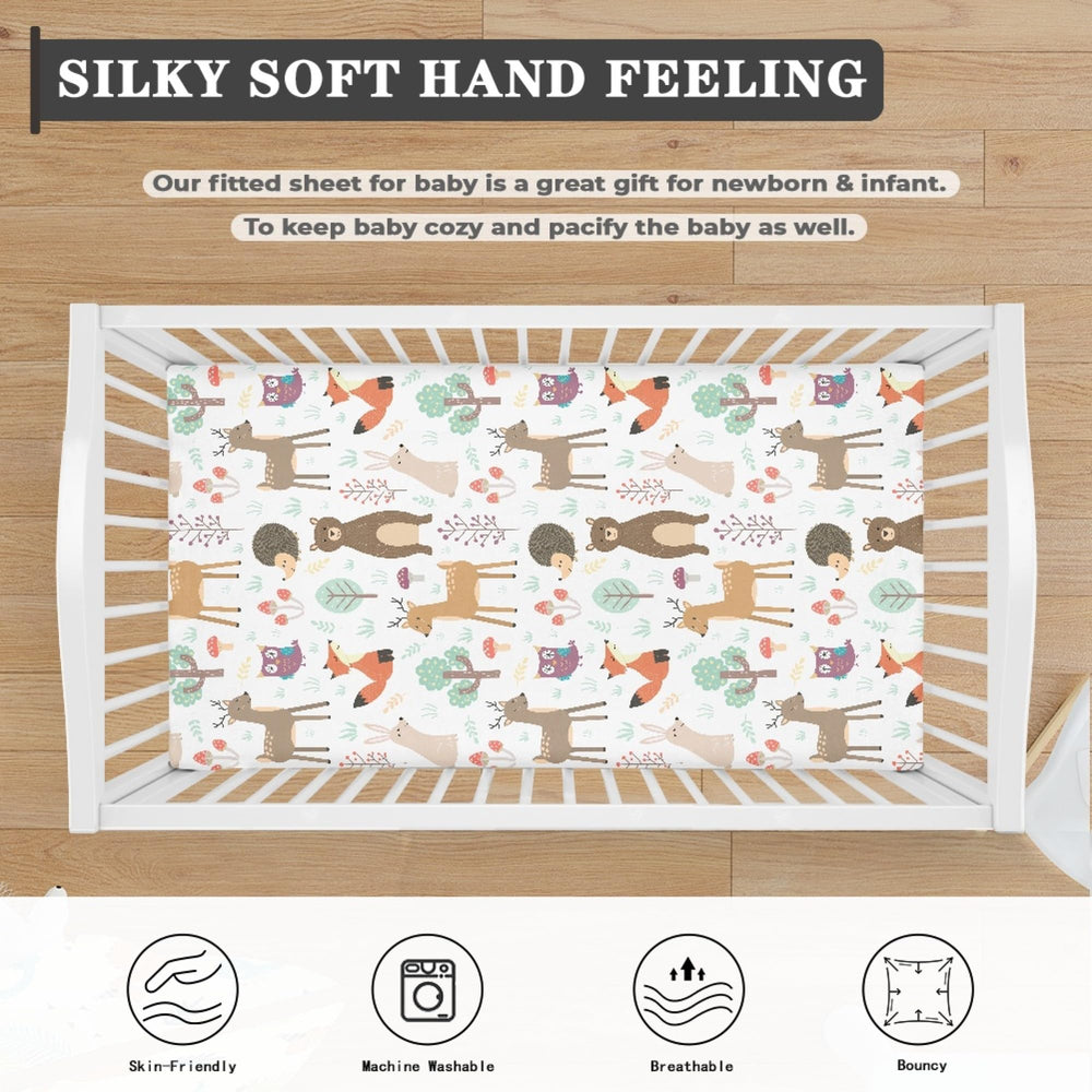 QINBEIDU multicolor woodland design image adds cheerful vibe to any baby's nursery.