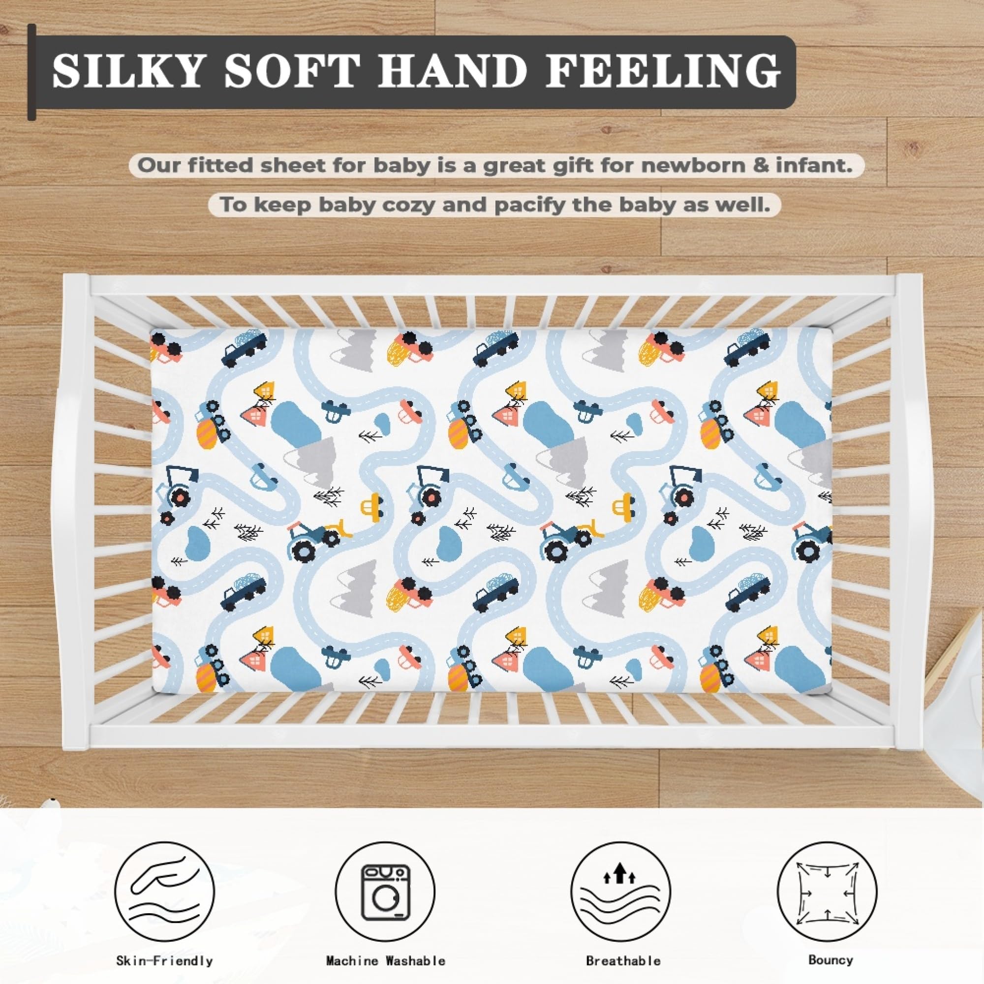 QINBEIDU soft polyester material offers breathable comfort for nap time.