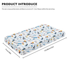 QINBEIDU transport-vehicle pattern crib sheet adds playful nursery decor.