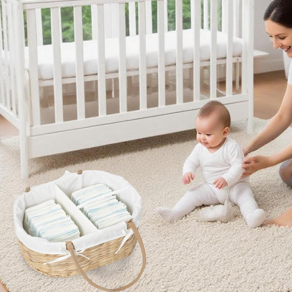 QINGTUHOME PU handles enhance portability for quick room-to-room diaper bag transitions.