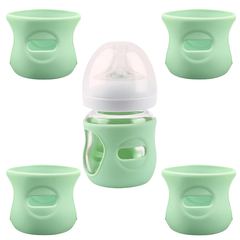 QinSuiKai 4-pack silicone sleeves on Avent natural bottle offer secure grip and drop protection.