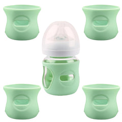 QinSuiKai 4-pack silicone sleeves on Avent natural bottle offer secure grip and drop protection.