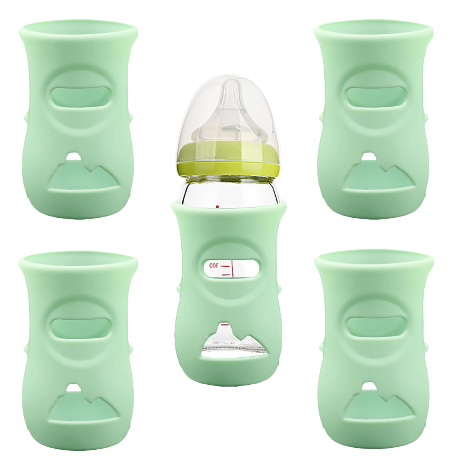 QinSuiKai silicone sleeves pack shot in green showing protective bottle covers