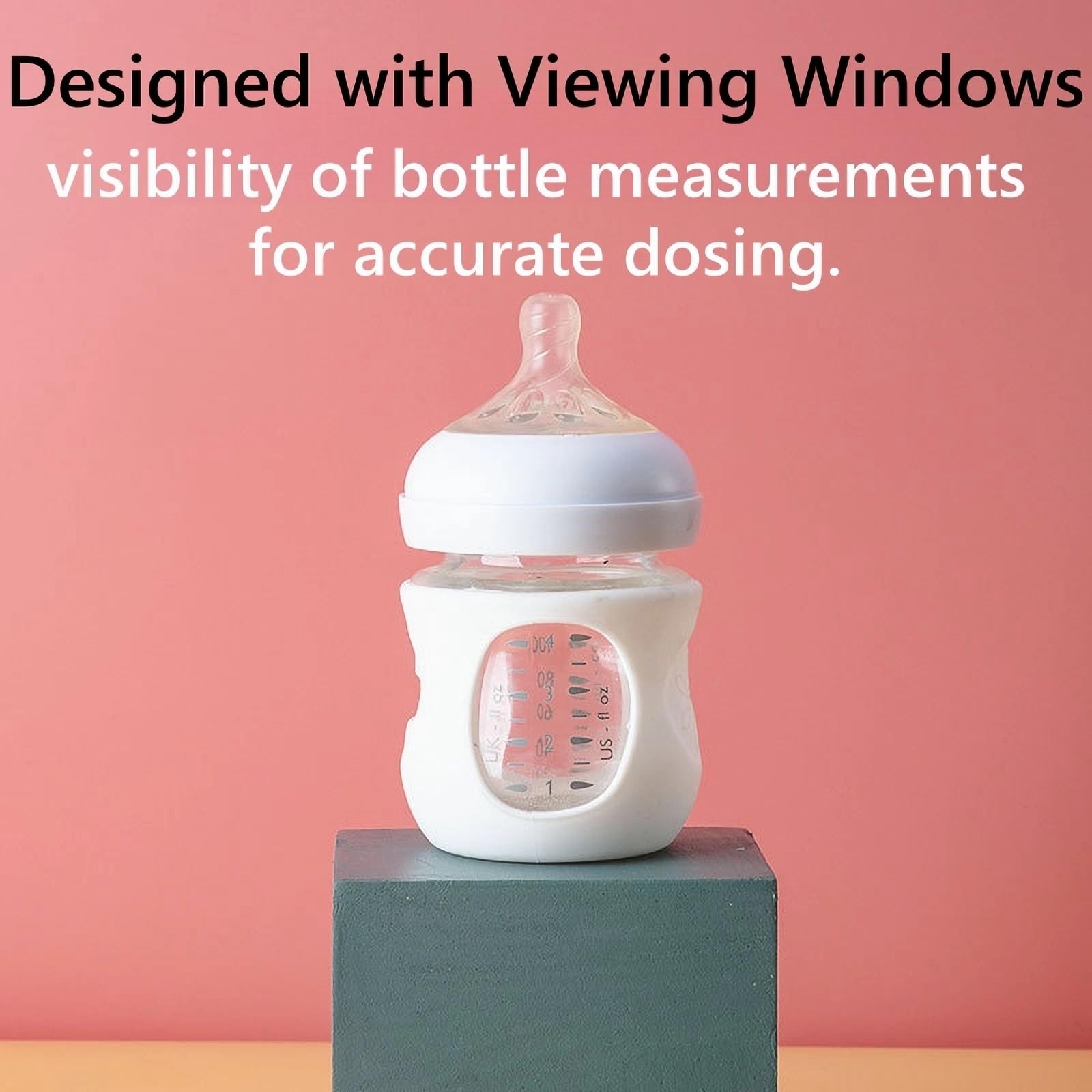 QinSuiKai sleeve on Avent bottle shows viewing window for measurement checks.