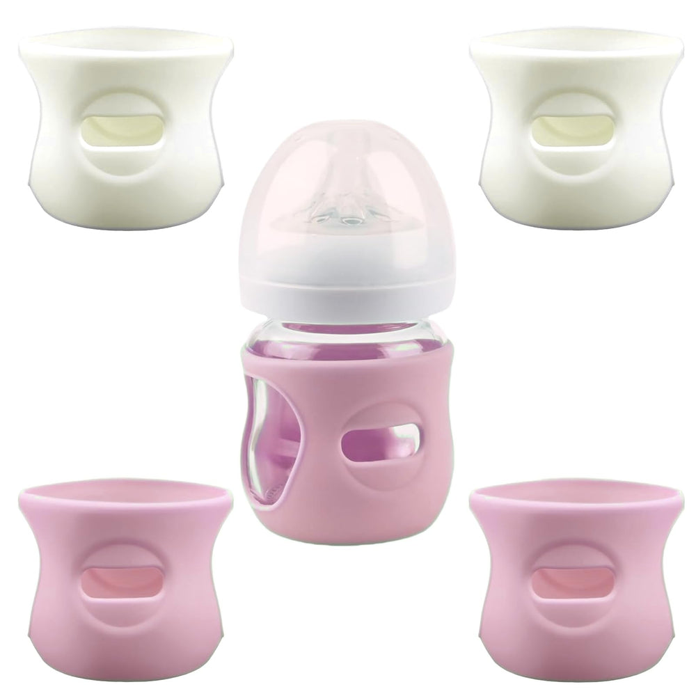 QinSuiKai silicone sleeve for Avent Natural 4oz pink—enhanced grip and drop protection