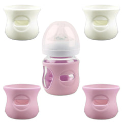 QinSuiKai silicone sleeve for Avent Natural 4oz pink—enhanced grip and drop protection