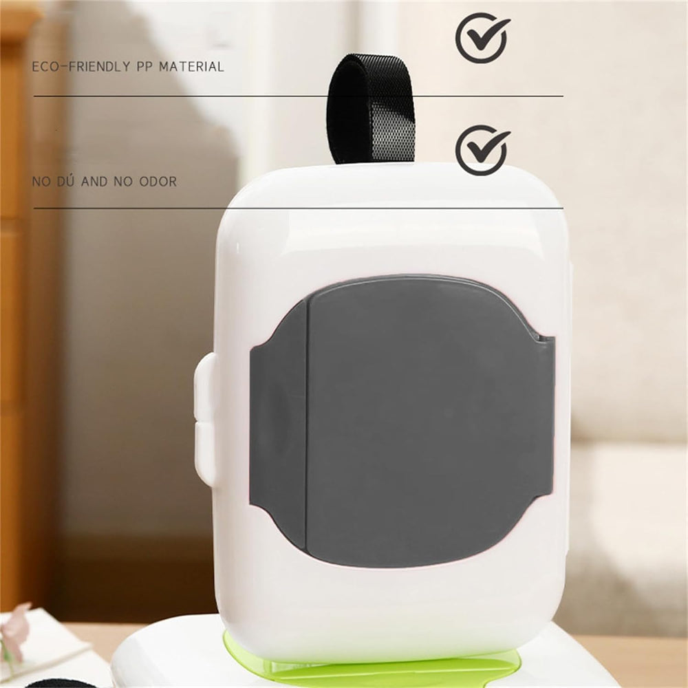 Qintreesify hanging dispenser design keeps wipes within reach in car or stroller.
