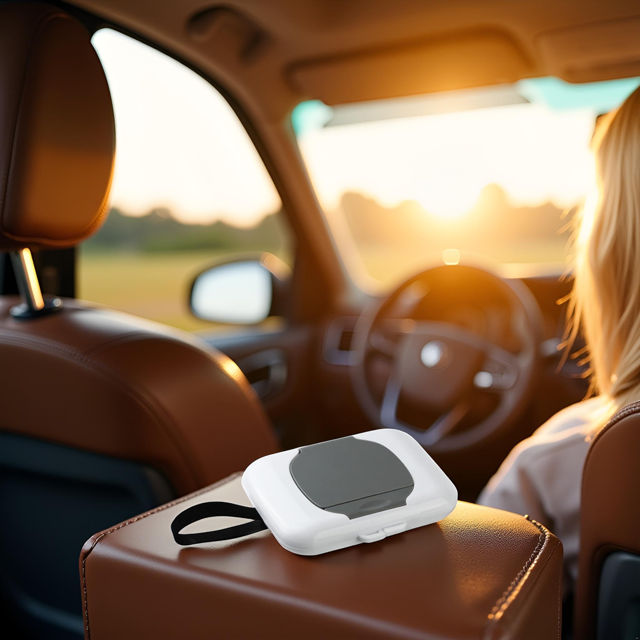Qintreesify wipe holder with secure lid keeps moisture in during travel.