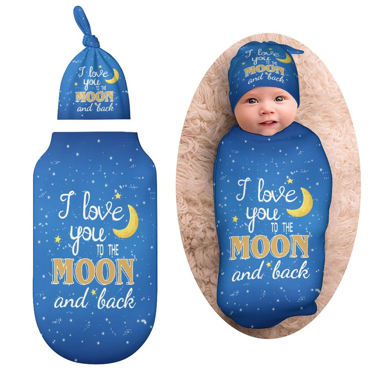 Qiohoey swaddle blanket with hat keeps newborn snug for restful sleep.
