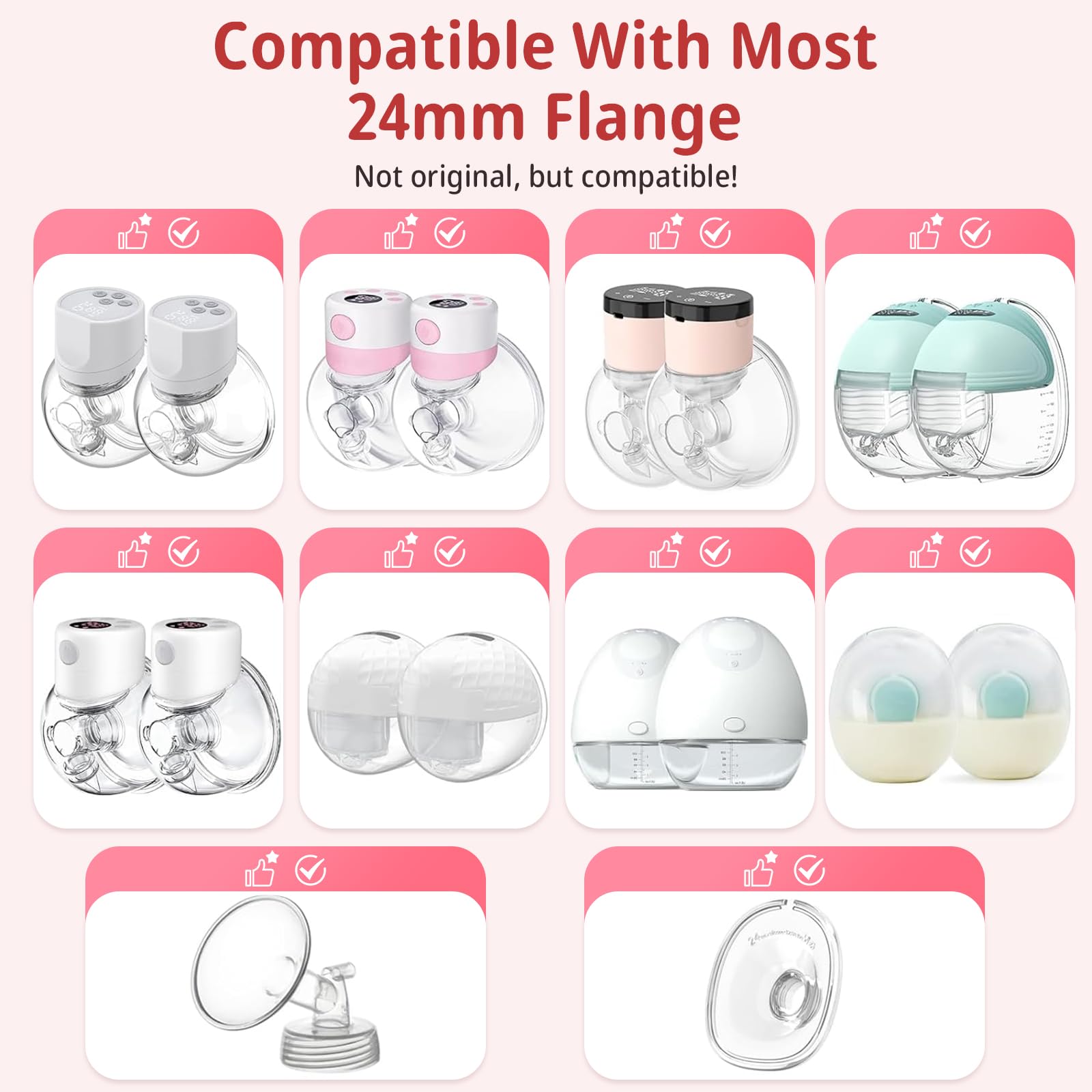 Qioihkp BPA-free silicone inserts fit 24mm shields for safe pumping