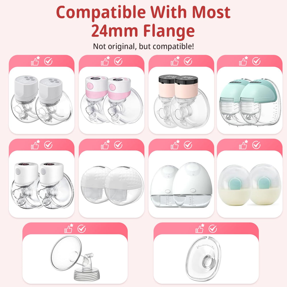 Qioihkp BPA-free silicone inserts fit 24mm shields for safe pumping