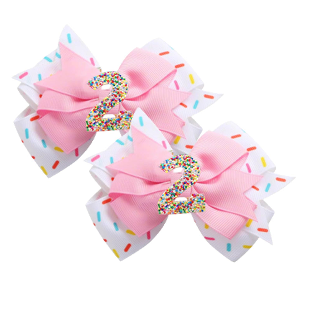 QIUJALE 2-pack pink birthday hair clips securely hold playful party hairstyles
