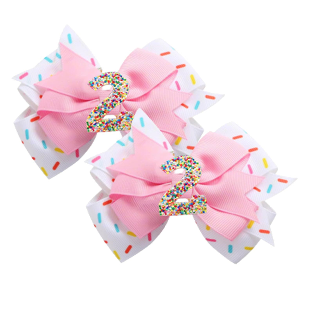 QIUJALE 2-pack pink birthday hair clips securely hold playful party hairstyles