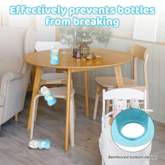 Qiuruoo drop-safe silicone sleeve cushions impacts to help protect the glass bottle.