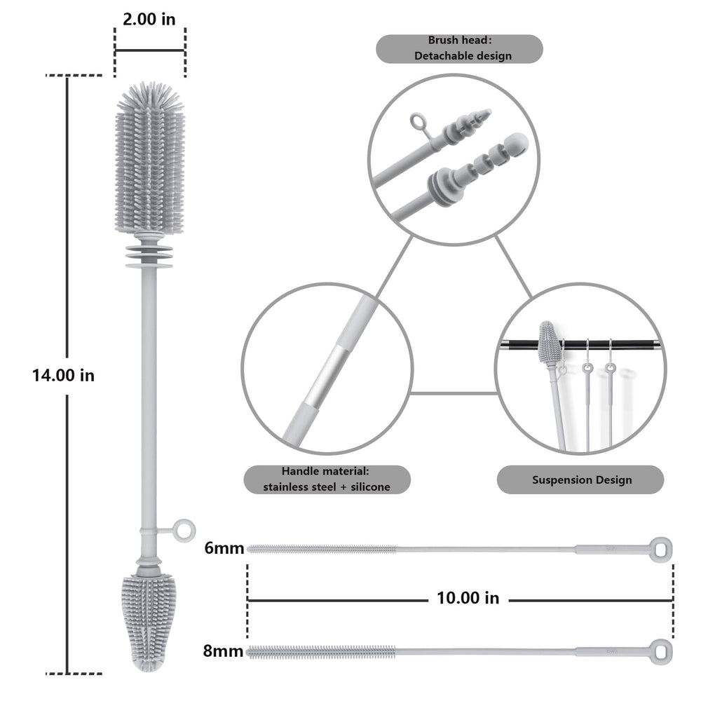 qiuxunies bottle brush set drying handle for easy storage