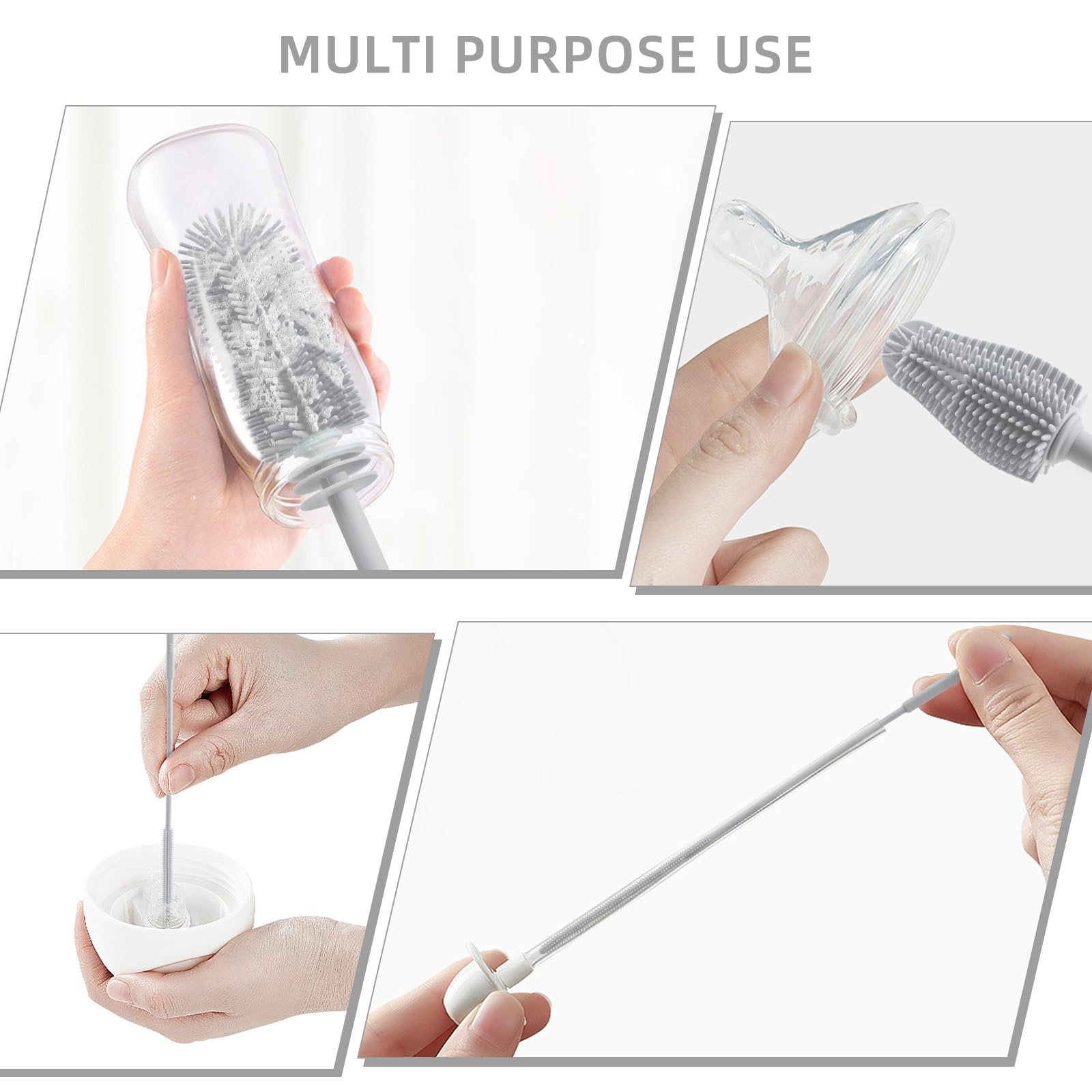 qiuxunies straw cleaner silicone and stainless steel for safe accessory sanitizing