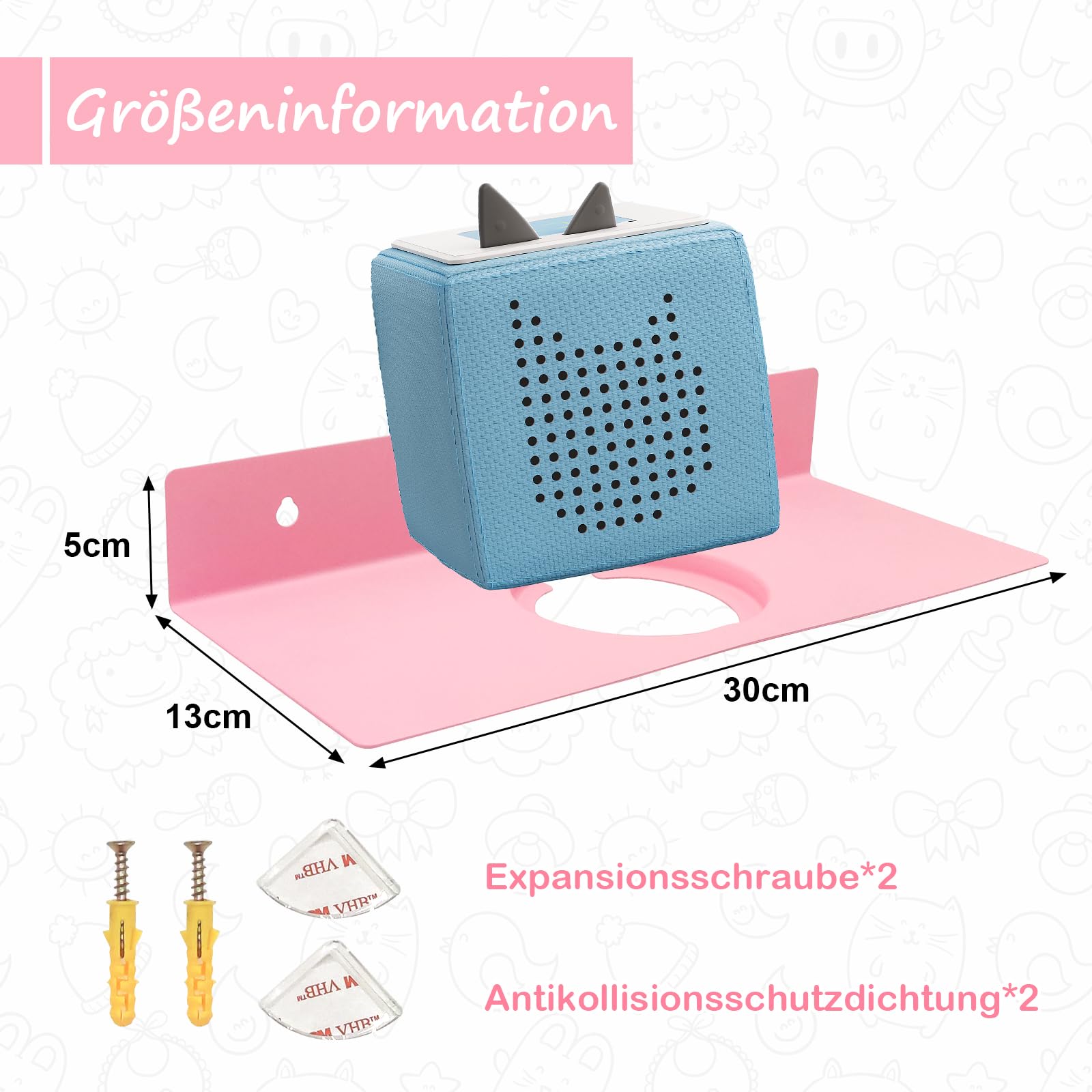 Qixiang CB Toniebox shelf holds 30 Tonie figures for easy access
