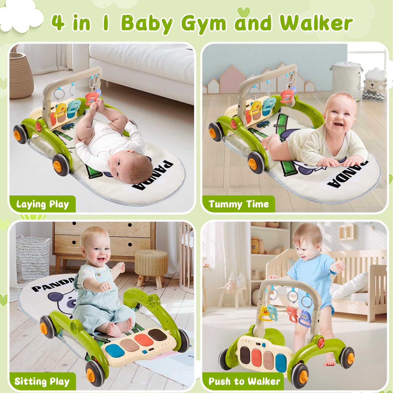 QLRR adjustable walker handle adapts height and angle for growing babies