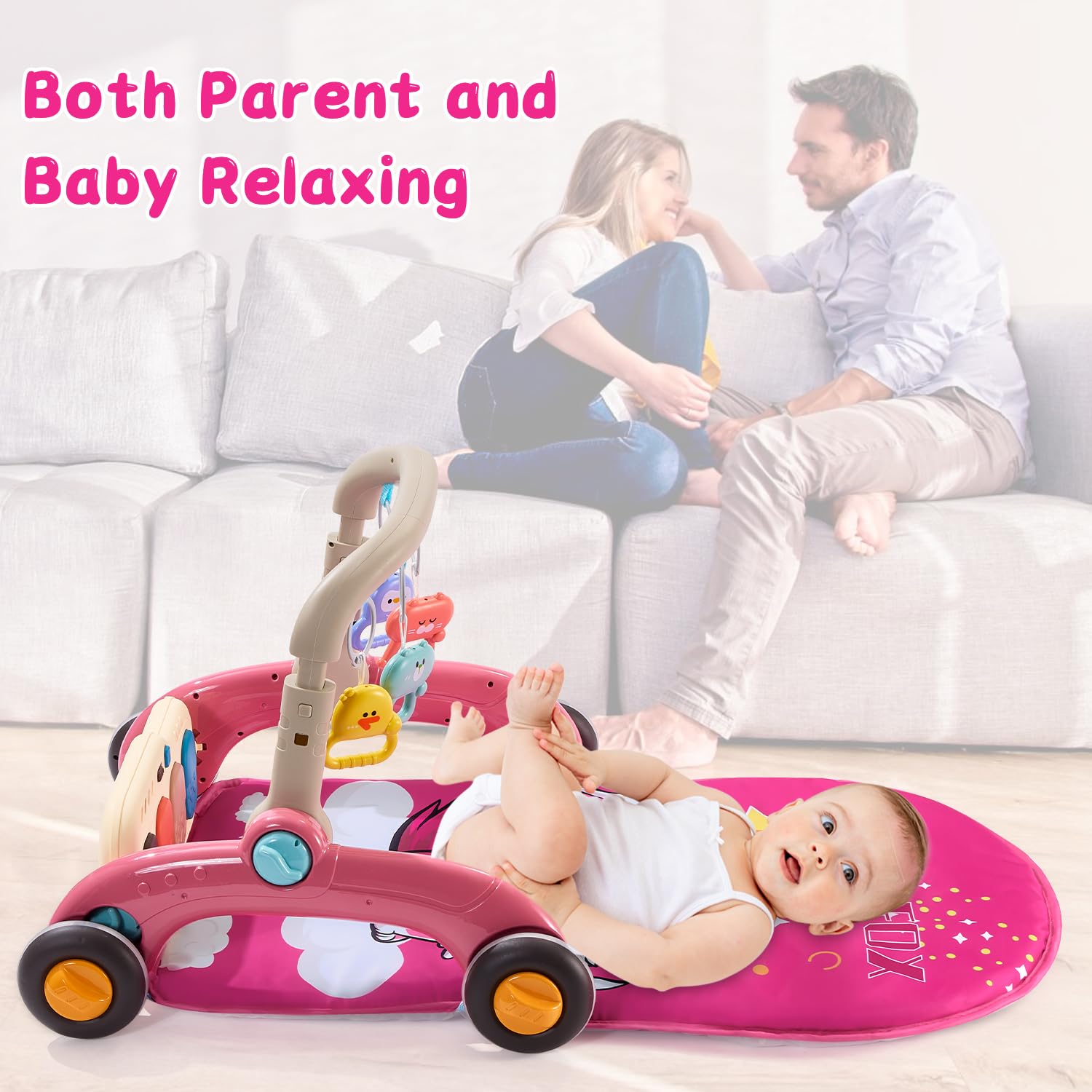 QLRR baby walker in action image captures first steps and exploration with stability