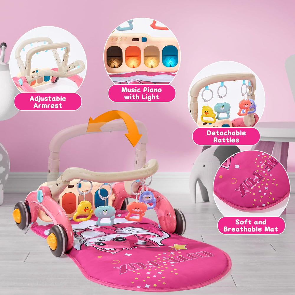 QLRR enlarged tummy-time mat image provides comfortable space for stretching and strengthening during play