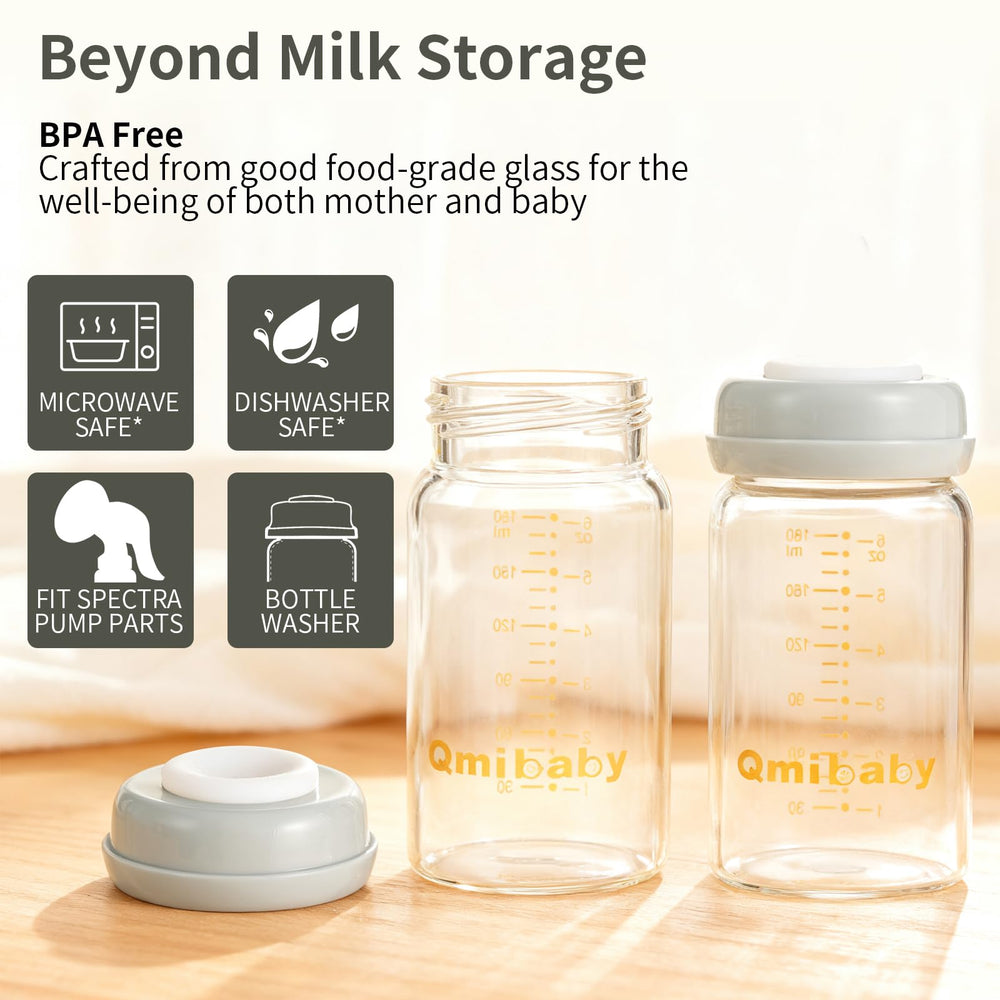 Qmibaby cap and lid keep milk secure for diaper bag transport