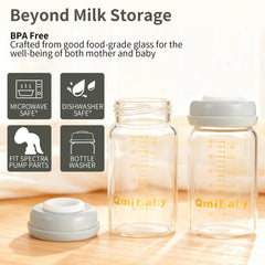 Qmibaby cap and lid keep milk secure for diaper bag transport