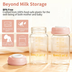 Qmibaby leak-proof silicone ring closeup demonstrating secure lid for diaper-bag travel