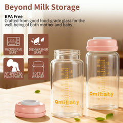 Qmibaby leakproof silicone ring and lid shown for spill-free travel.