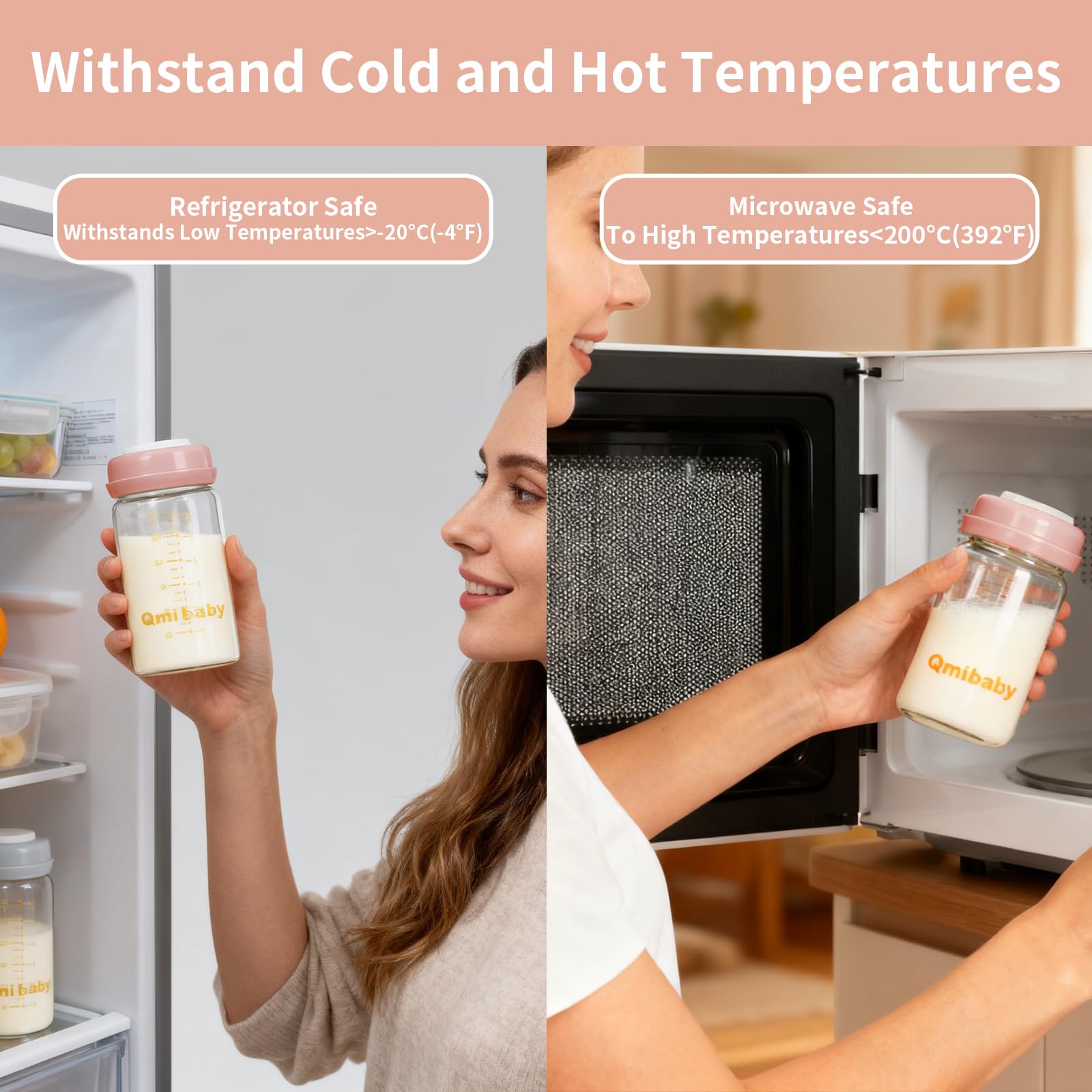 Qmibaby writable silicone lid displays dates and names for organized storage