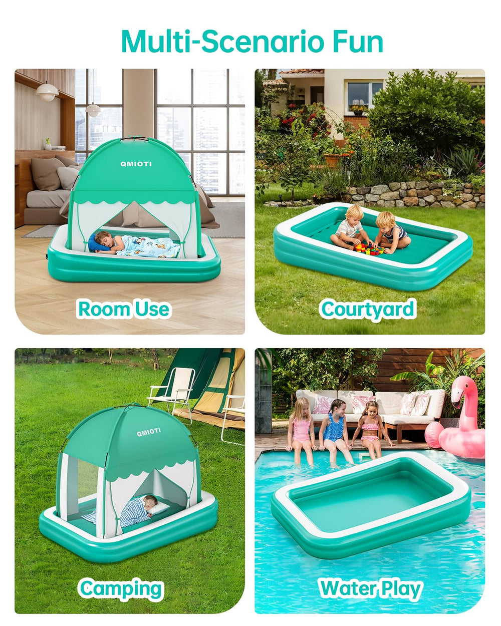 Qmioti travel bed with repair patches for durability