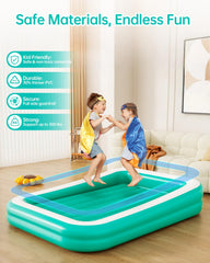 Qmioti toddler travel bed inflating with electric pump for quick setup