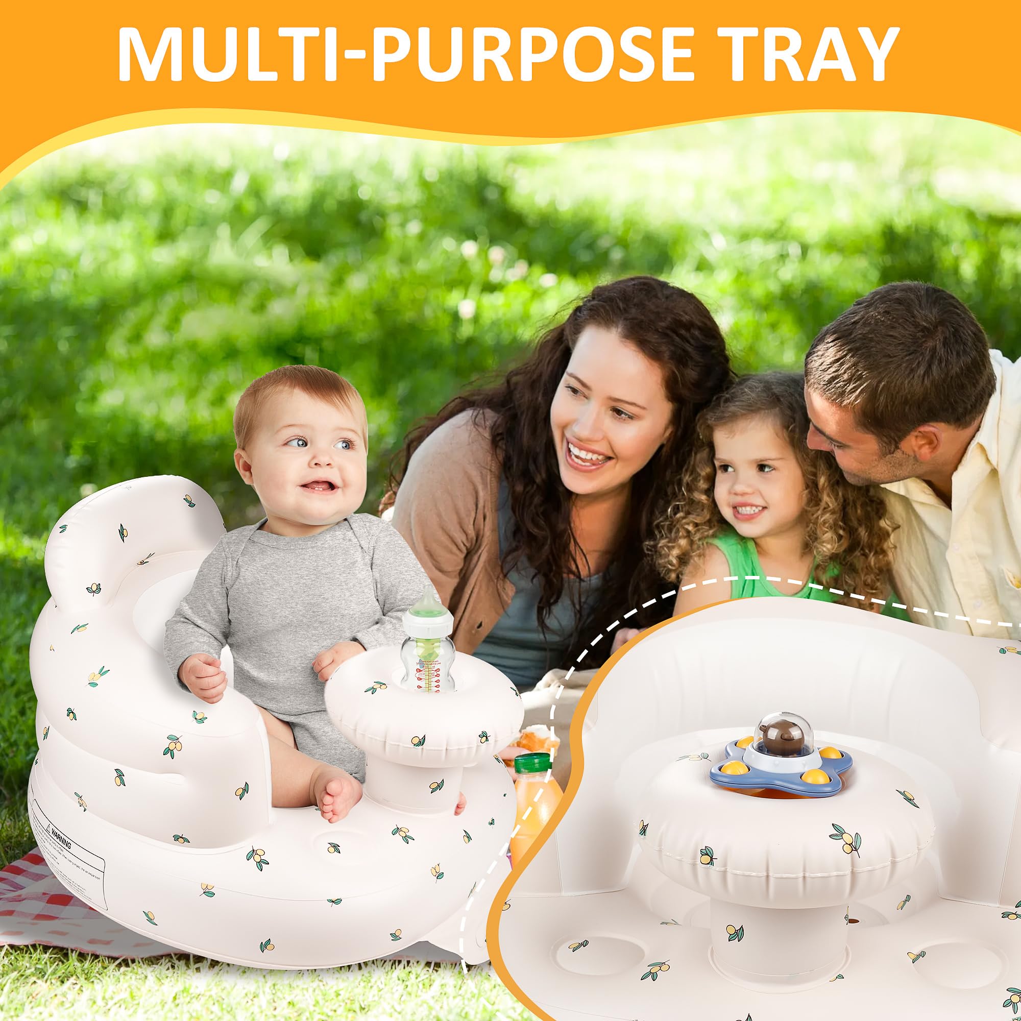 QMVESS inflatable chair full-support design image highlights head and spine support.