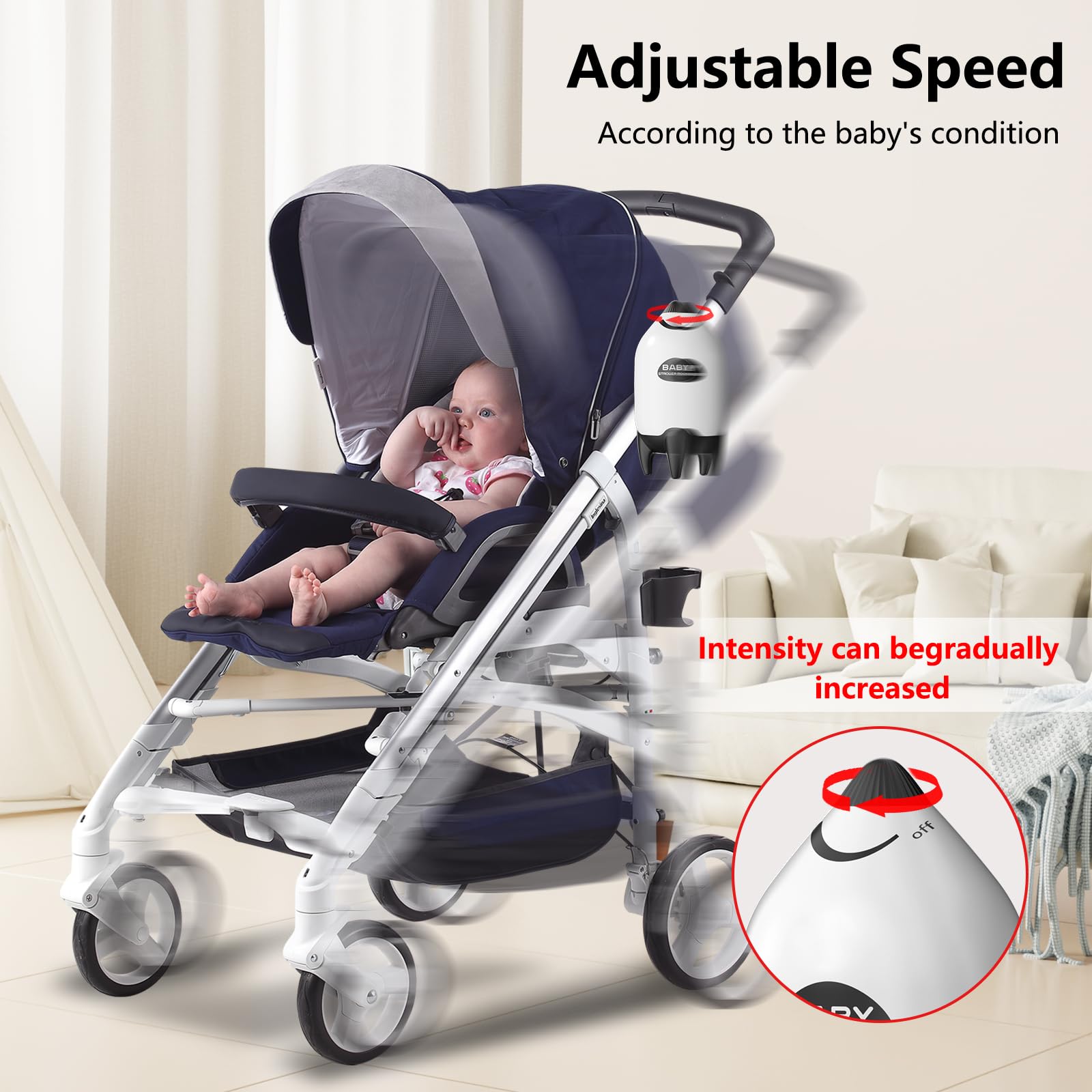 QNHMPW Baby Rocker runs quietly to support peaceful naps.