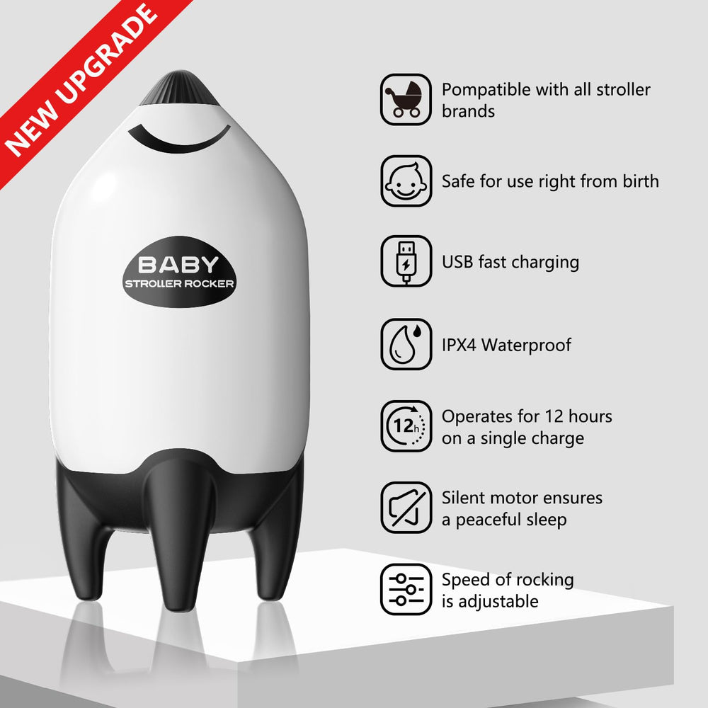 QNHMPW Baby Rocker charging via USB-C for all-day outings.