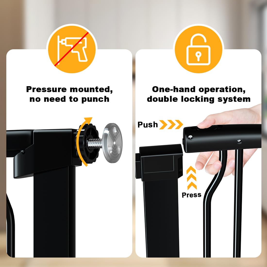 Qonimm gate with self-closing action in use