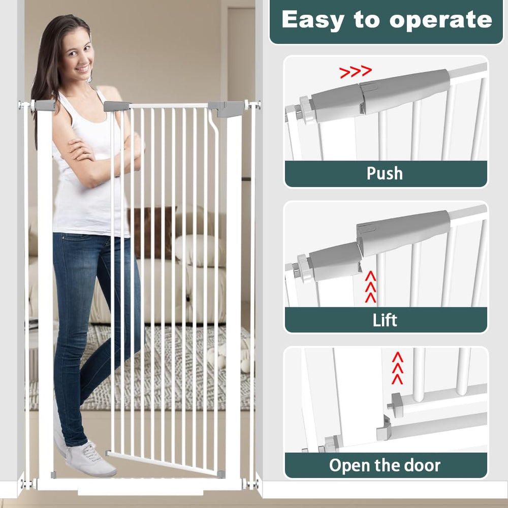 Qonimm 51.18 extra tall gate easy-installation with no drilling required.