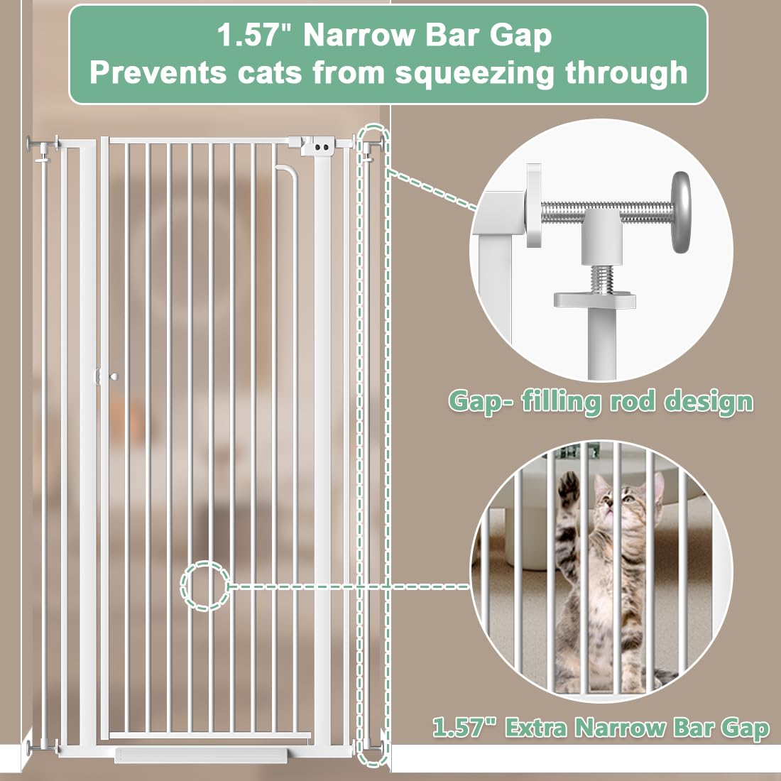Qonimm adjustable-width gate fits stairs and wide doorways without drilling