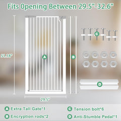 Qonimm cat gate 1.37-inch bar spacing prevents snagging.