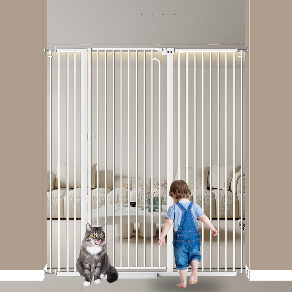 Qonimm Extra Tall Cat Gate — 57-inch height keeps tall pets contained.