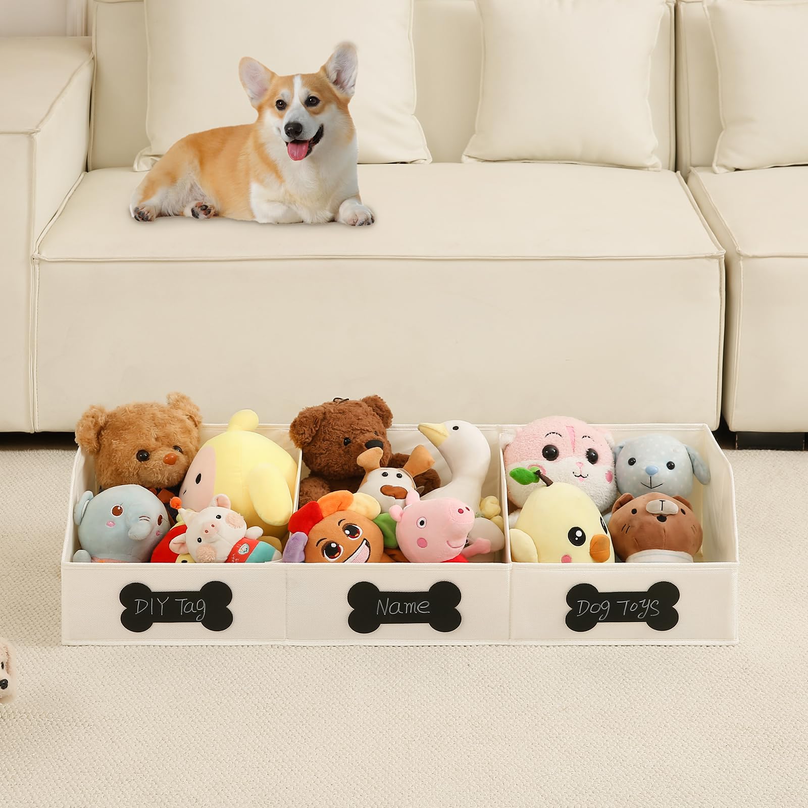 Qozary pet supplies storage keeps living room tidy and items easy to find