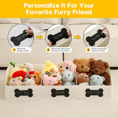 Qozary trapezoidal design prevents spillover while front is low for quick toy retrieval