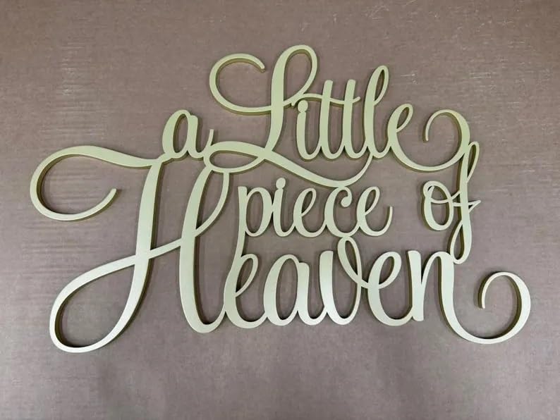 QPARTYFIRE A Little Piece of Heaven sign modern finish suits contemporary event backdrops.