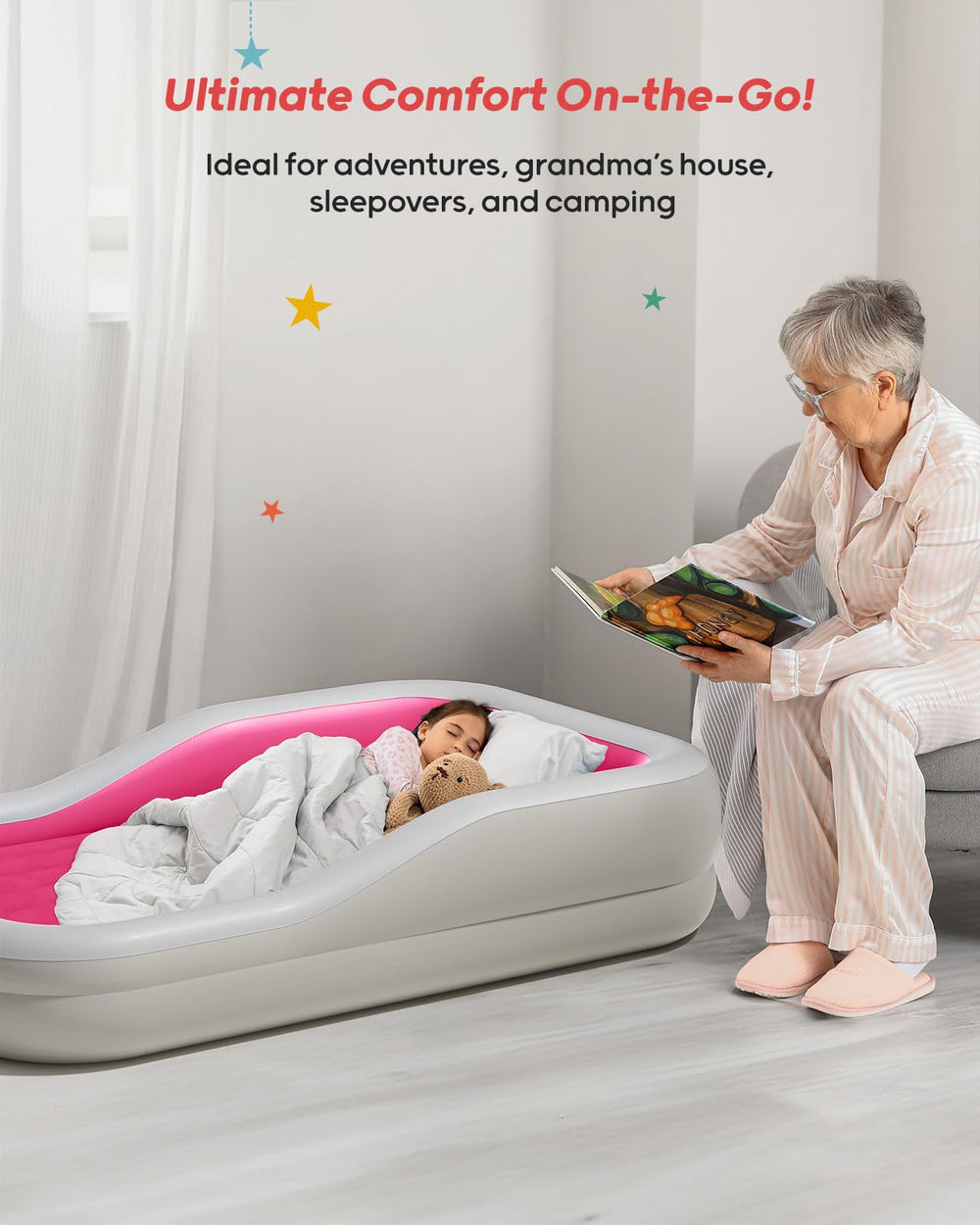 QPAU detachable mattress facilitates flexible sleeping arrangements for travel and home.