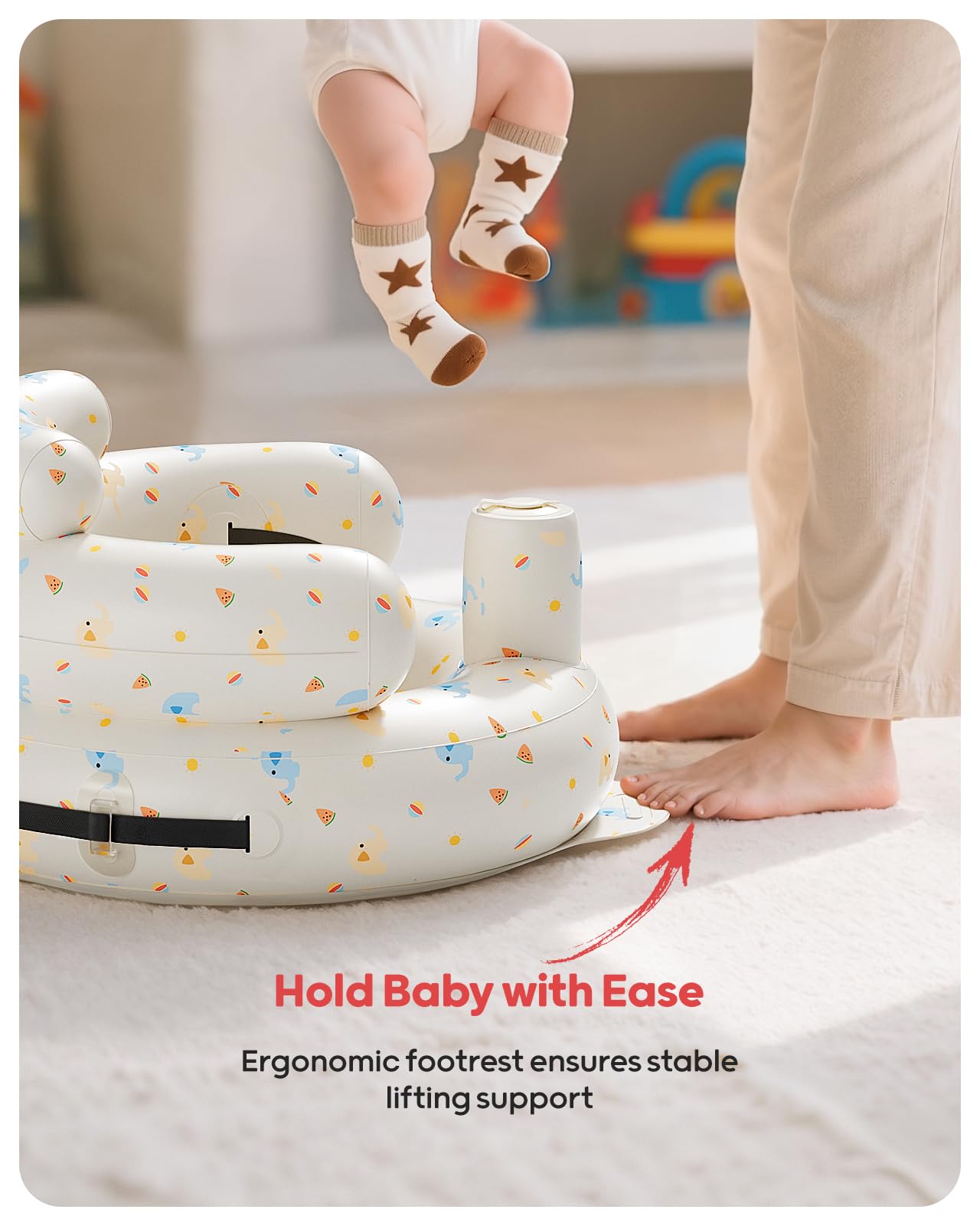 QPAU Elephant growth-friendly seat makes a thoughtful baby gift for early milestones.