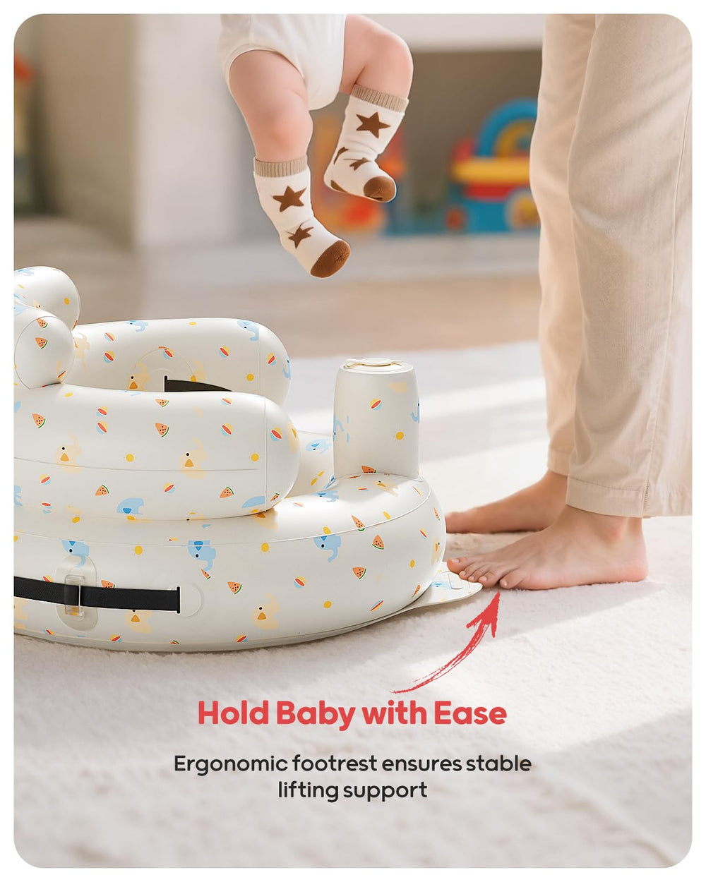 QPAU Elephant growth-friendly seat makes a thoughtful baby gift for early milestones.