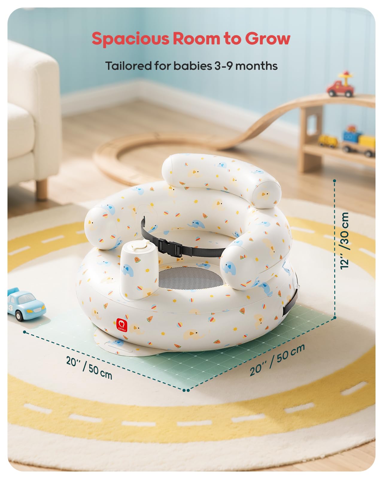 QPAU Elephant multi-use seat supports feeding, bathing, and travel moments.