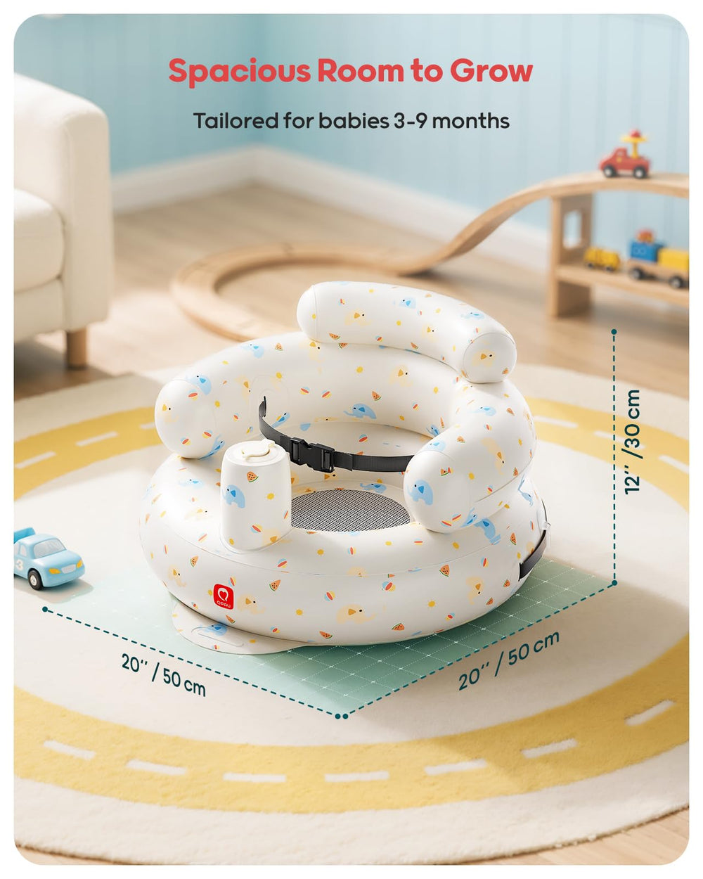 QPAU Elephant multi-use seat supports feeding, bathing, and travel moments.