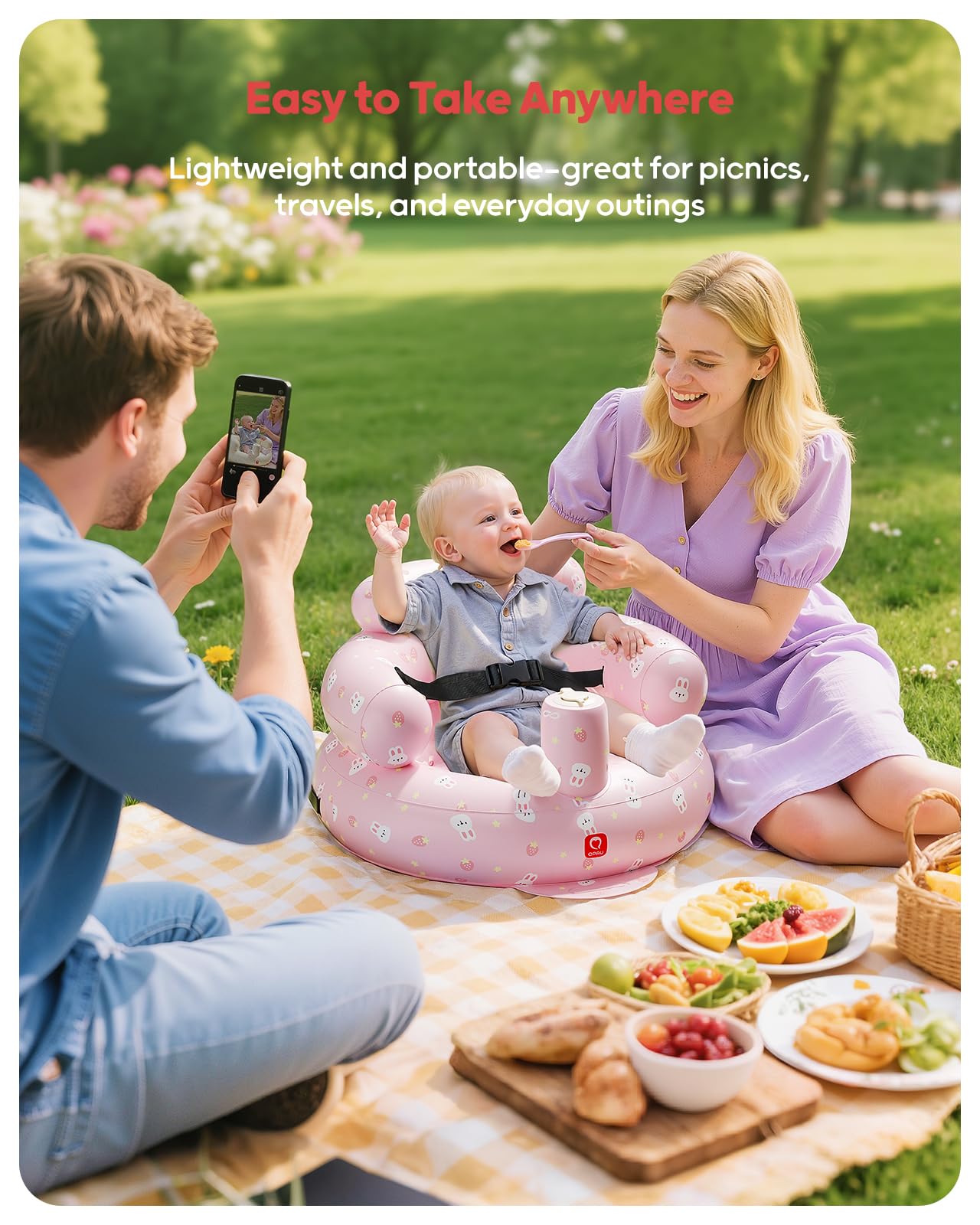 QPAU ergonomic backrest with breathable mesh for comfort
