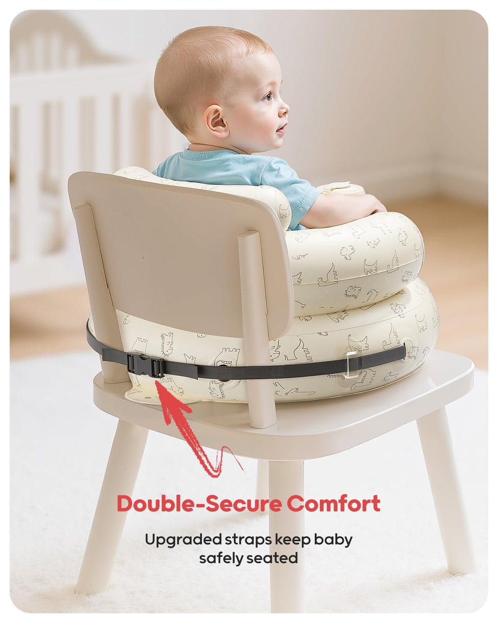 QPAU dinosaur-themed seat serves as a growth-friendly gift option.